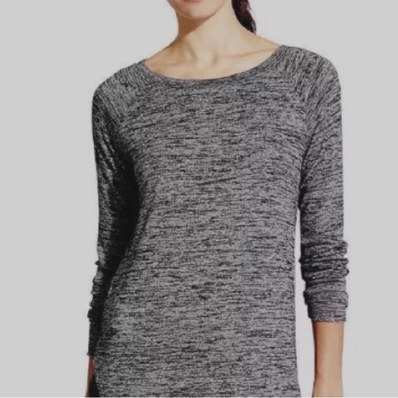 Athleta Tops - ATHLETA Heathered Gray Black Scoop Neck Top Size Medium